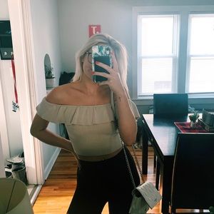Off the shoulder sweater top